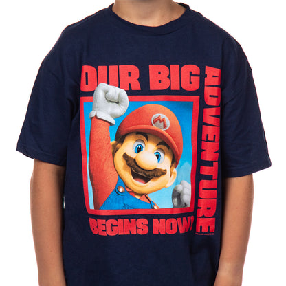 Super Mario Bros. Movie Boys' Our Adventure Begins Now Graphic Print T-Shirt