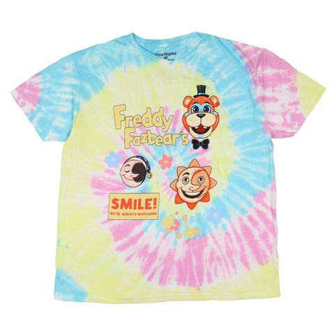 Five Nights at Freddy's Men's Smile We're Always Watching Tie-Dyed T-Shirt