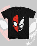 Marvel Spider-Man Shirt Boy's Venom Spider-Man Split Short Sleeve Tee