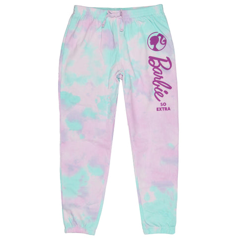 Barbie Girls' So Extra Tie-Dye Lounge Sleep Jogger Kids Sweat Pants (M, 10/12)