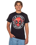 Marvel Deadpool Men's T-Shirt Sorry Did I Offend You Short Sleeve Tee (XL)