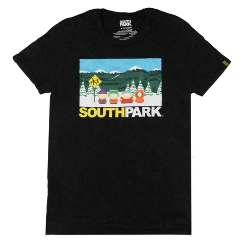 South Park Cartoon Men's Bus Stop Adult Short Sleeve Graphic T-Shirt