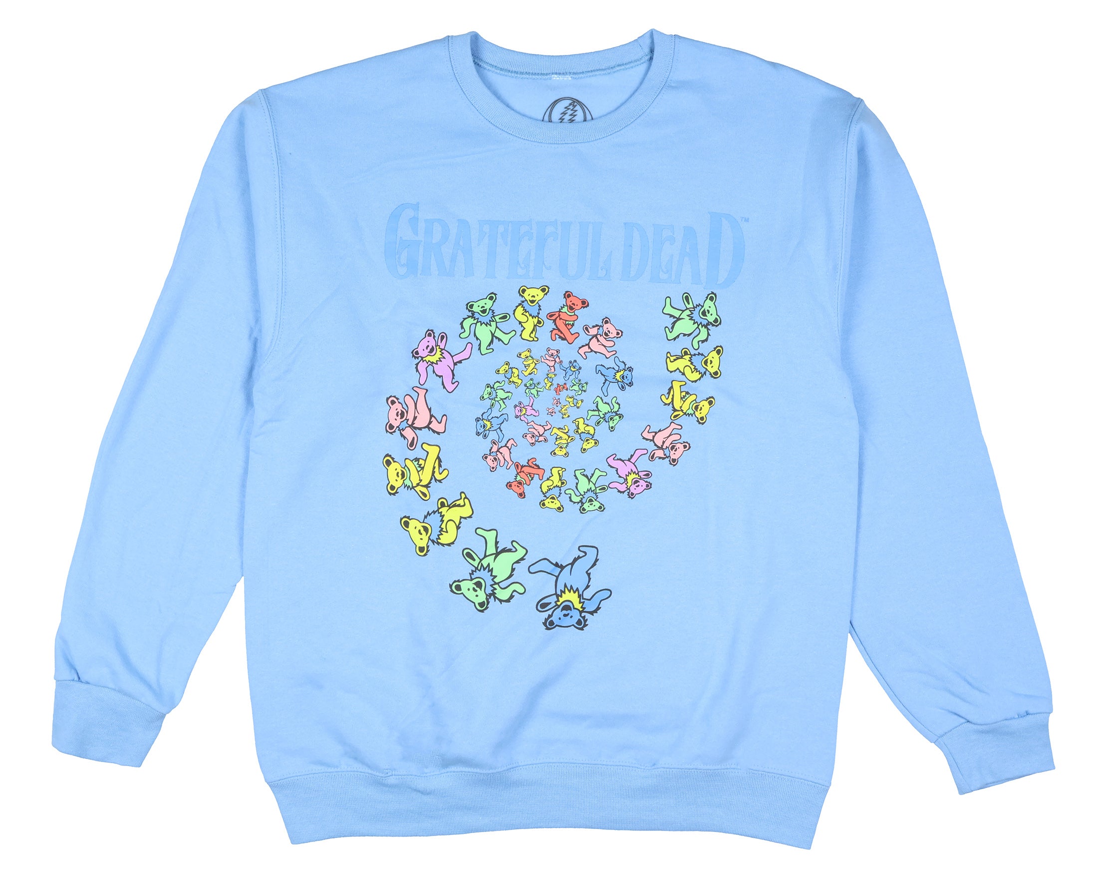 Grateful Dead Men's Dancing Bears Spiral Design Crewneck Sweatshirt