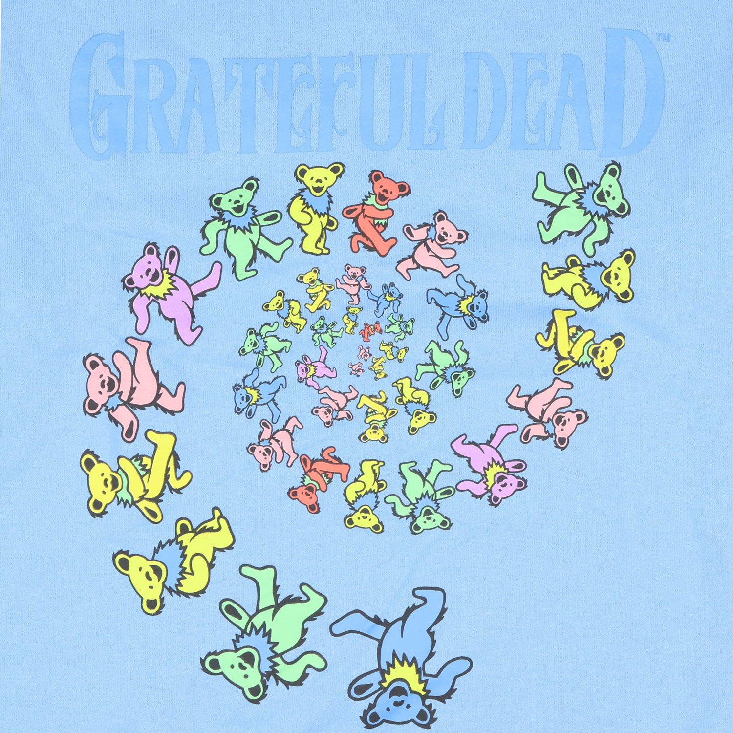 Grateful Dead Men's Dancing Bears Spiral Design Crewneck Sweatshirt