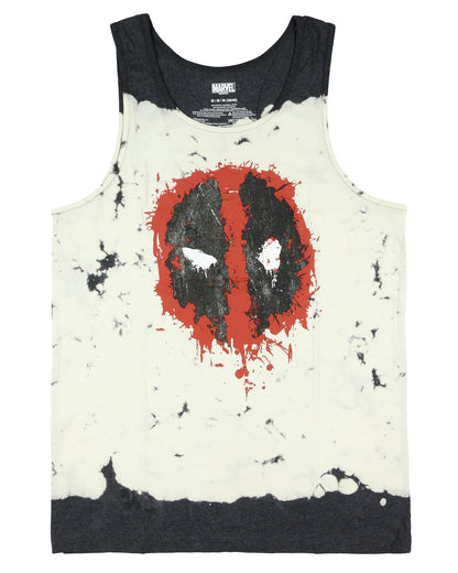 Marvel Deadpool Men's Sleeveless T-Shirt Ink Splatter Tie-Dye Tank Top