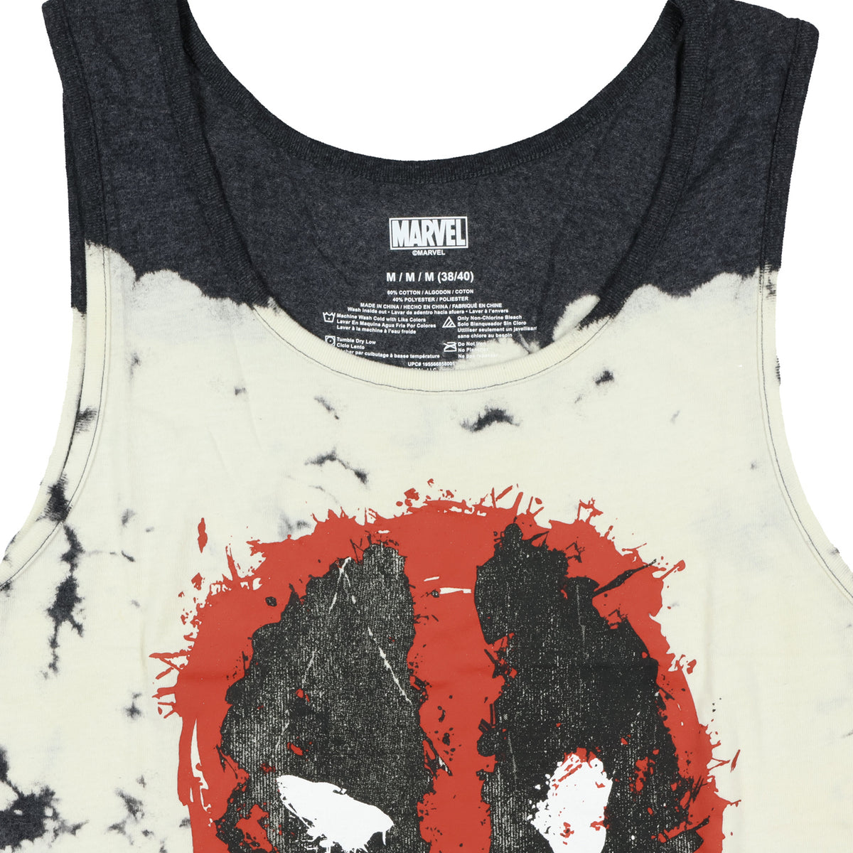 Marvel Deadpool Men's Sleeveless T-Shirt Ink Splatter Tie-Dye Tank Top
