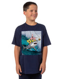 SpongeBob Shirt Boys Patrick Fishing On Shark Short Sleeve Graphic Tee