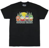 South Park Characters Mens T-Shirt Camping Trees And Moon Background Adult