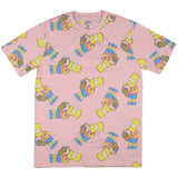 The Simpsons Men's Bart Simpson Squishee Graphic Print AOP Adult T-Shirt