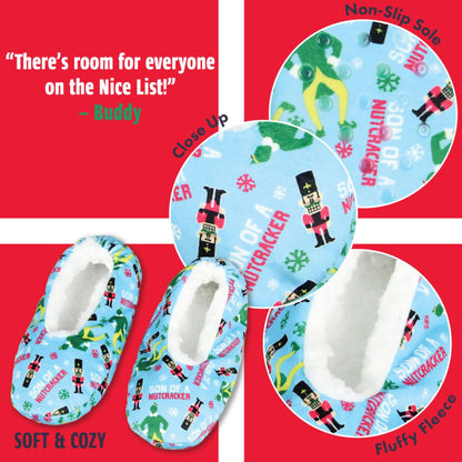 Elf Slippers Son Of A Nutcracker Buddy The Elf Slipper Socks No-Slip Sole