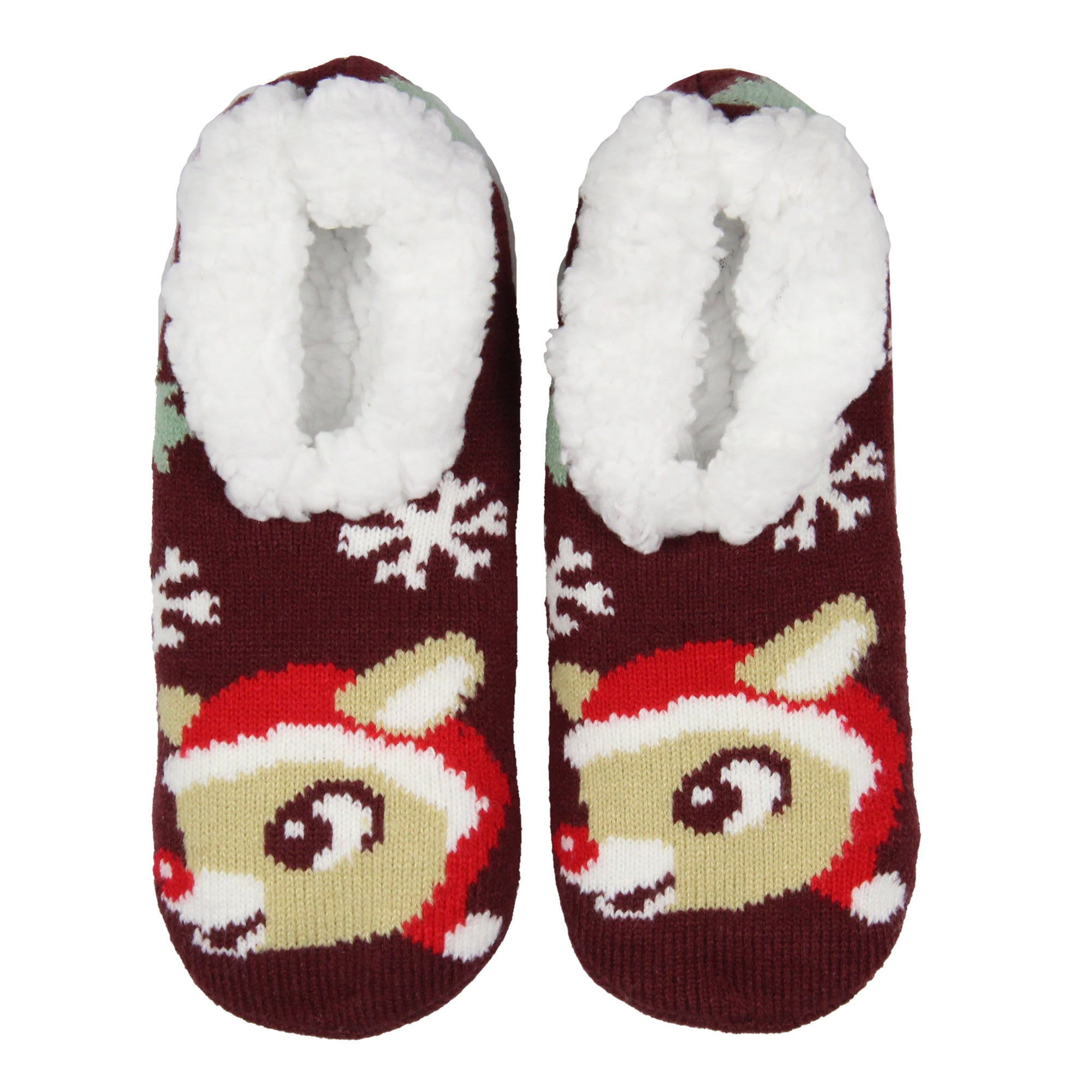 Rudolph The Red-Nosed Reindeer Christmas Holiday Slipper Socks No-Slip Sole - Seven Times Six