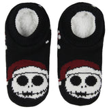 Nightmare Before Christmas Santa Jack Skellington Slipper Socks No-Slip Sole