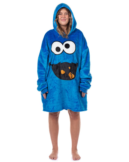 Sesame Street Cookie Monster Wearable Blanket Oversized Hoodie Plush Pullover