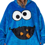 Sesame Street Cookie Monster Wearable Blanket Oversized Hoodie Plush Pullover