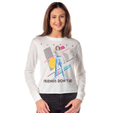 Stranger Things Womens' Eleven Friends Don't Lie Long Sleeve Crop Top Adult