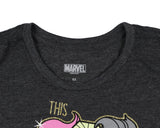 Marvel Girls' This Girl Won't Stop Chibi Superheroes Glitter T-Shirt (S, 5/6)