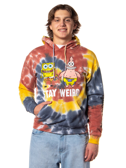 SpongeBob SquarePants Patrick Stay Weird Tie-Dye Logo Men's Pullover Hoodie