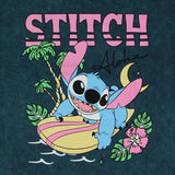 Disney Men's Stitch The Movie Aloha Stitch Acid-Washed T-Shirt Adult