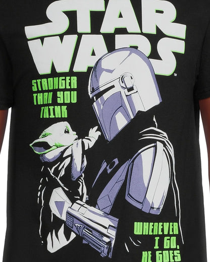 The Mandalorian Shirt Men's Grogu Wherever I Go He Goes Short Sleeve Tee