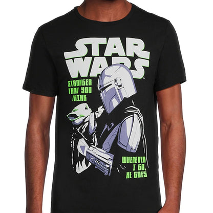 The Mandalorian Shirt Men's Grogu Wherever I Go He Goes Short Sleeve Tee