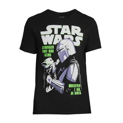The Mandalorian Shirt Men's Grogu Wherever I Go He Goes Short Sleeve Tee
