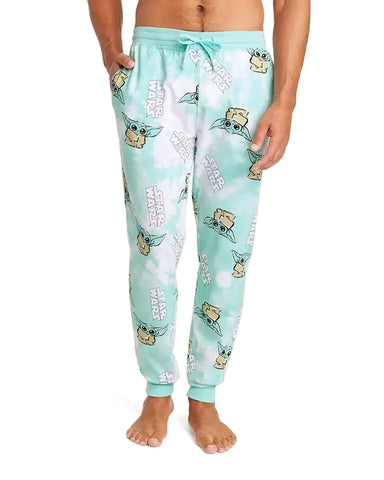 Star Wars Men's Mandalorian Baby Yoda AOP Tie-Dye Jogger Pajama Pants