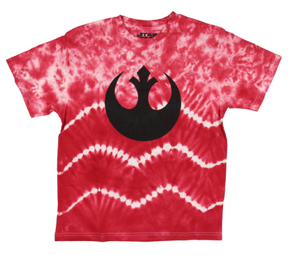 Star Wars Boys Rebel Alliance Symbol Tie Dye Red White Black T-Shirt Kids