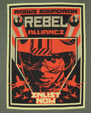Star Wars Men's Rogue Squadron Alliance Enlist Now Poster T-Shirt