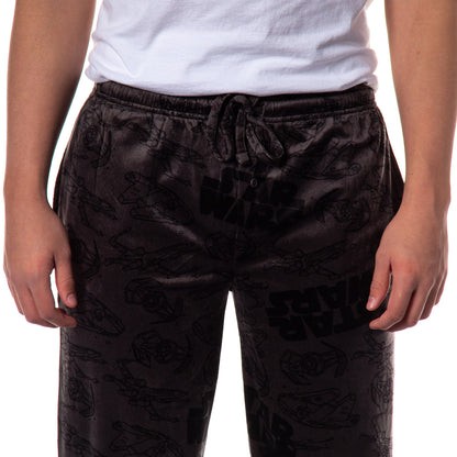 Star Wars Men's Tie Fighter Millennium Falcon Ships Lounge Pajama Pants