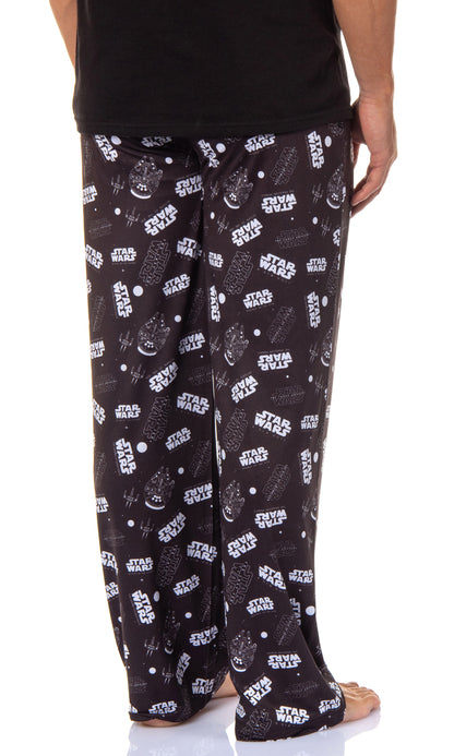 Star Wars Men's Movie Logos And Spaceships Falcon Lounge Sleep Pajama Pants