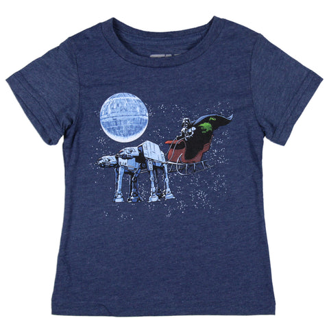 Star Wars Infant & Toddler Boys Blue Darth Vader Christmas Sled T-Shirt