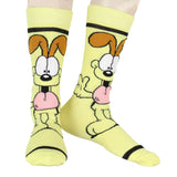 Garfield Comics Men's 2 PK Garfield Cat Odie Character Crew Socks Shoe Size 6-12