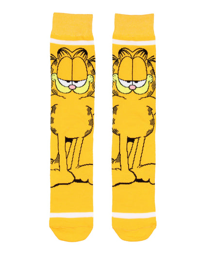 Garfield Comics Men's 2 PK Garfield Cat Odie Character Crew Socks Shoe Size 6-12
