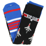 Top Gun Novelty Top Gun Fighter Jet 2-Pk Knit Men's Crew Socks Shoe Size 6-12