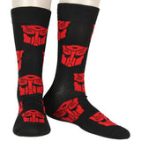 Transformers Men's Optimus Prime Autobot Logo 2-Pack Crew Socks Shoe Size 6-12