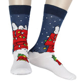 Peanuts Snoopy Men's Holiday Inspired Designs 5 Pack Crew Socks Shoe Size 6-12