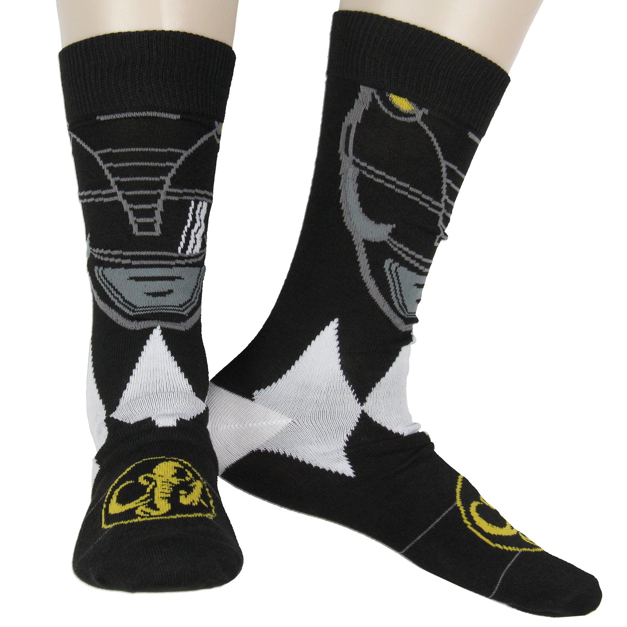 Power Rangers Men's Ranger Big Face Color-Inspired 6Pk Crew Socks Shoe Size 6-12