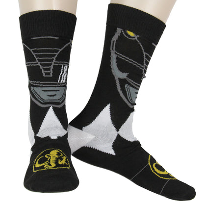 Power Rangers Men's Ranger Big Face Color-Inspired 6Pk Crew Socks Shoe Size 6-12