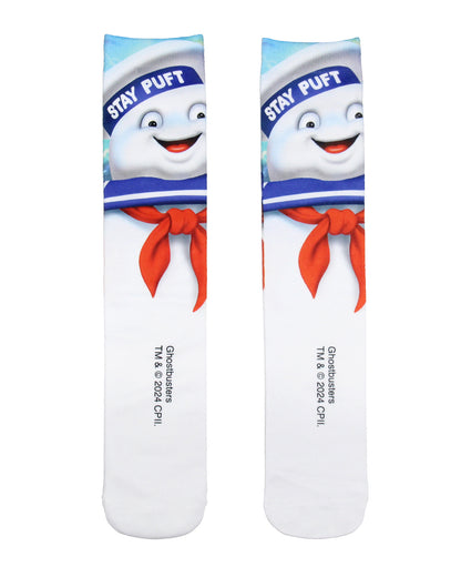 Ghostbusters Men's Stay-Puft Sublimated Photovivid Crew Socks Shoe Size 6-12