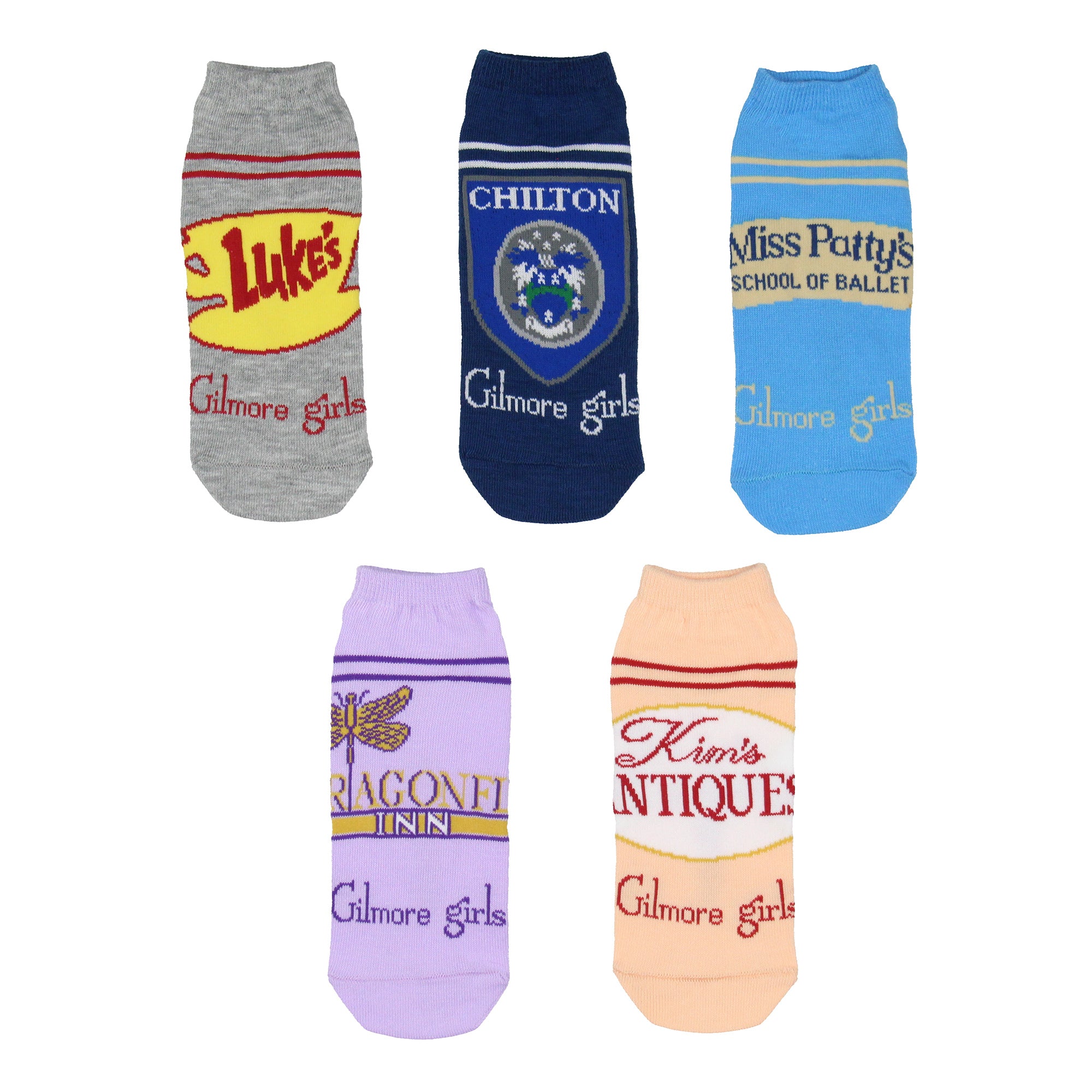 Gilmore Girls TV Series Socks 5 Pack Stars Hollow Low-Cut Womens Socks Size 4-10