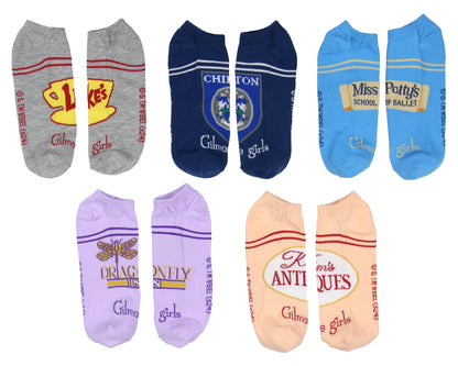 Gilmore Girls TV Series Socks 5 Pack Stars Hollow Low-Cut Womens Socks Size 4-10