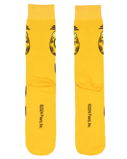 Garfield Socks Garfield Comics Big Face Character Mens Crew Socks Shoe Size 6-12