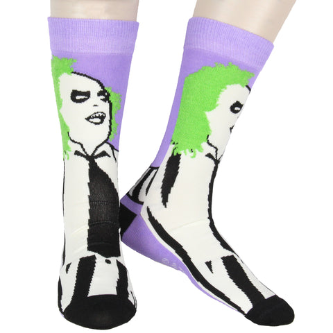 Beetlejuice Socks Tim Burton Beetlejuice Movie Men's Crew Socks Shoe Size 6-12