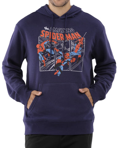 Marvel The Amazing Spider-Man Hoodie Mens Action Poses Graphic Pullover