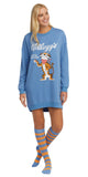 Kellogg's Women's Tony the Tiger Sleepshirt with Knee High Socks Pajama Set