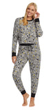 Peanuts Womens' Snoopy Woodstock Crop Top and Jogger Pants 2 Piece Pajama Set