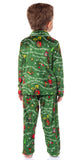 Dr. Seuss GRINCH Christmas Mens' Tossed Print Collar Sleep Pajama Set