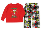 Dr Seuss The Grinch Who Stole Christmas White Buffalo Plaid Matching Family Pajama Set