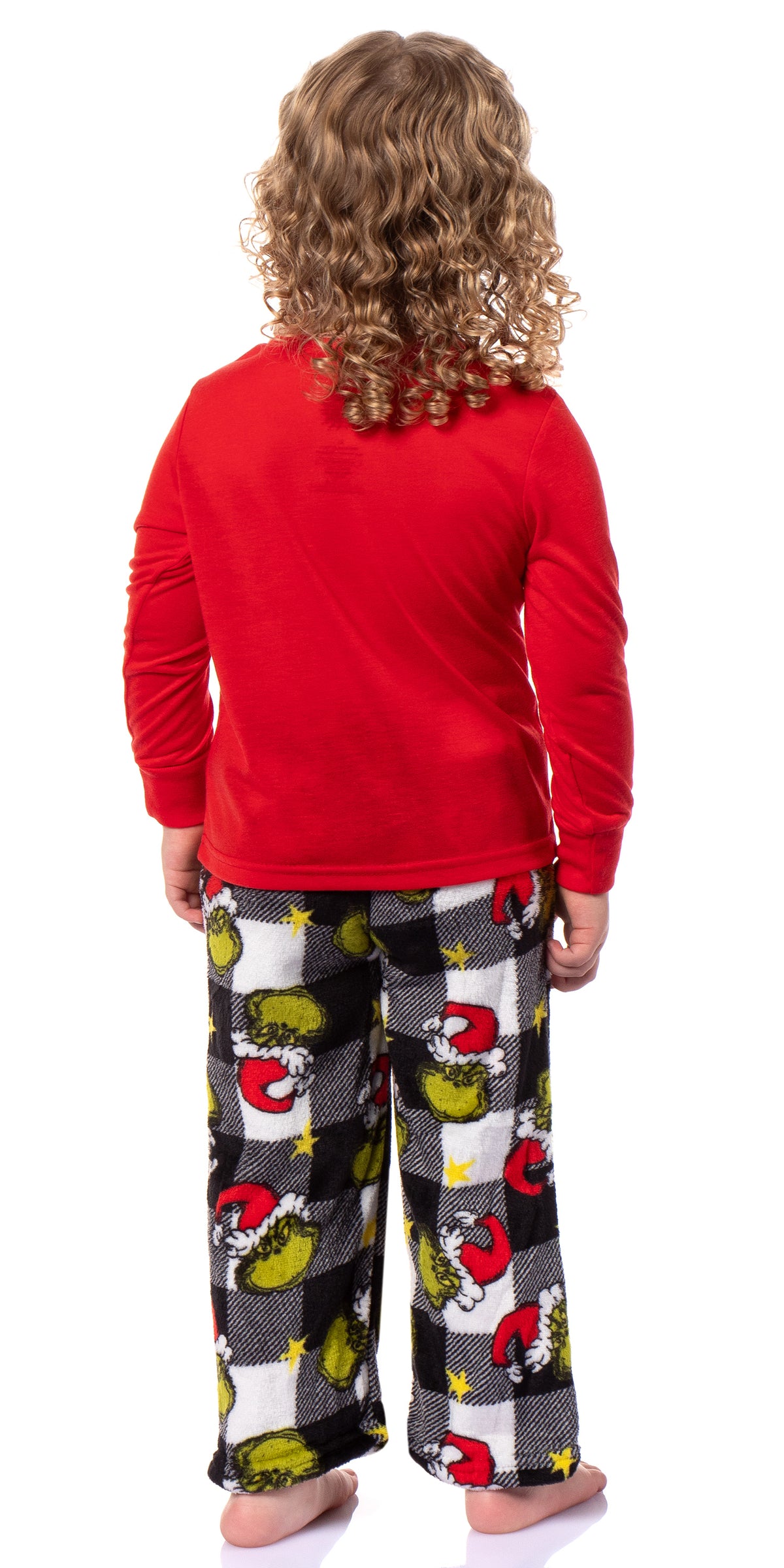 Dr Seuss The Grinch Who Stole Christmas White Buffalo Plaid Matching Family Pajama Set