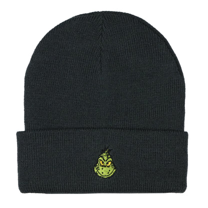 Dr. Seuss The Grinch Men's Faux Long Sleeve Shirt And Embroidered Beanie Set